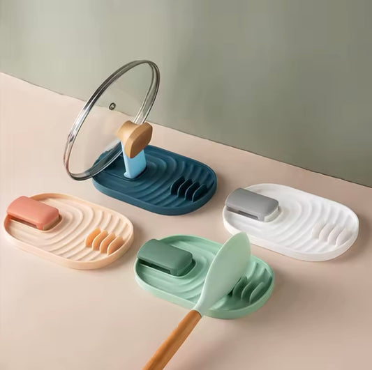 Porte-cuillère, couvercle en plastique, outils de cuisine